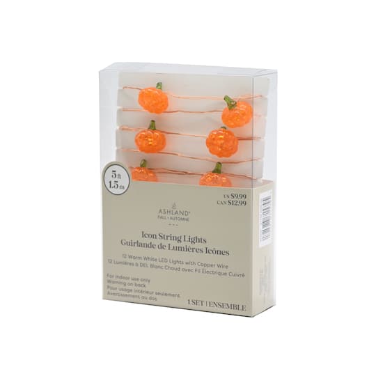 12ct. Pumpkins Icon LED String Lights by Ashland®